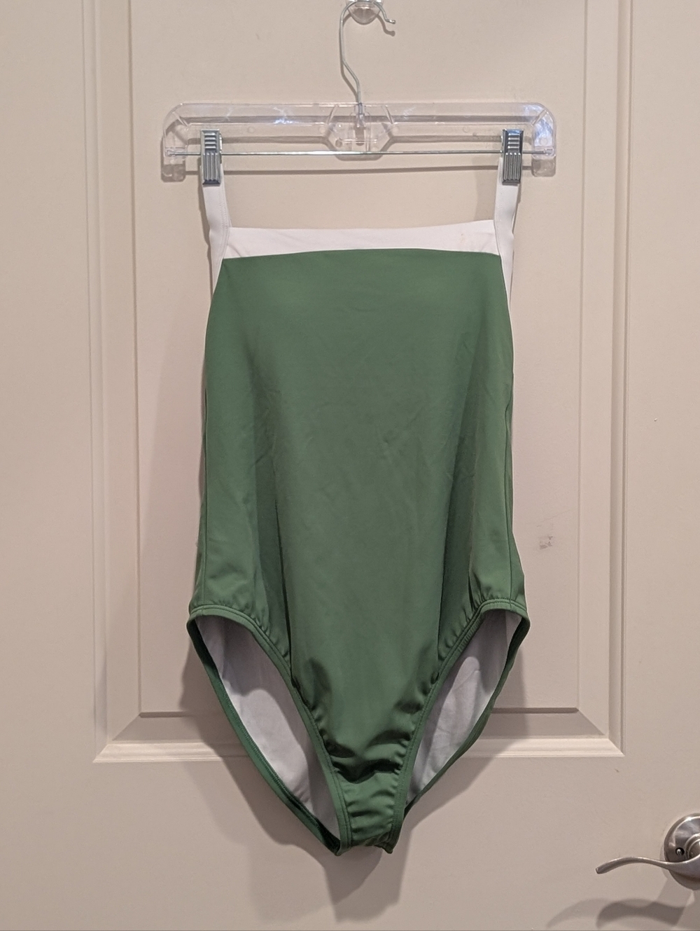 Shade & Shore Green and White One-Piece Swimsuit Medium NWT